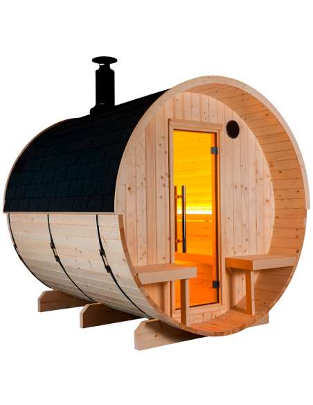 Sauna de barril Kuusi opción leña
