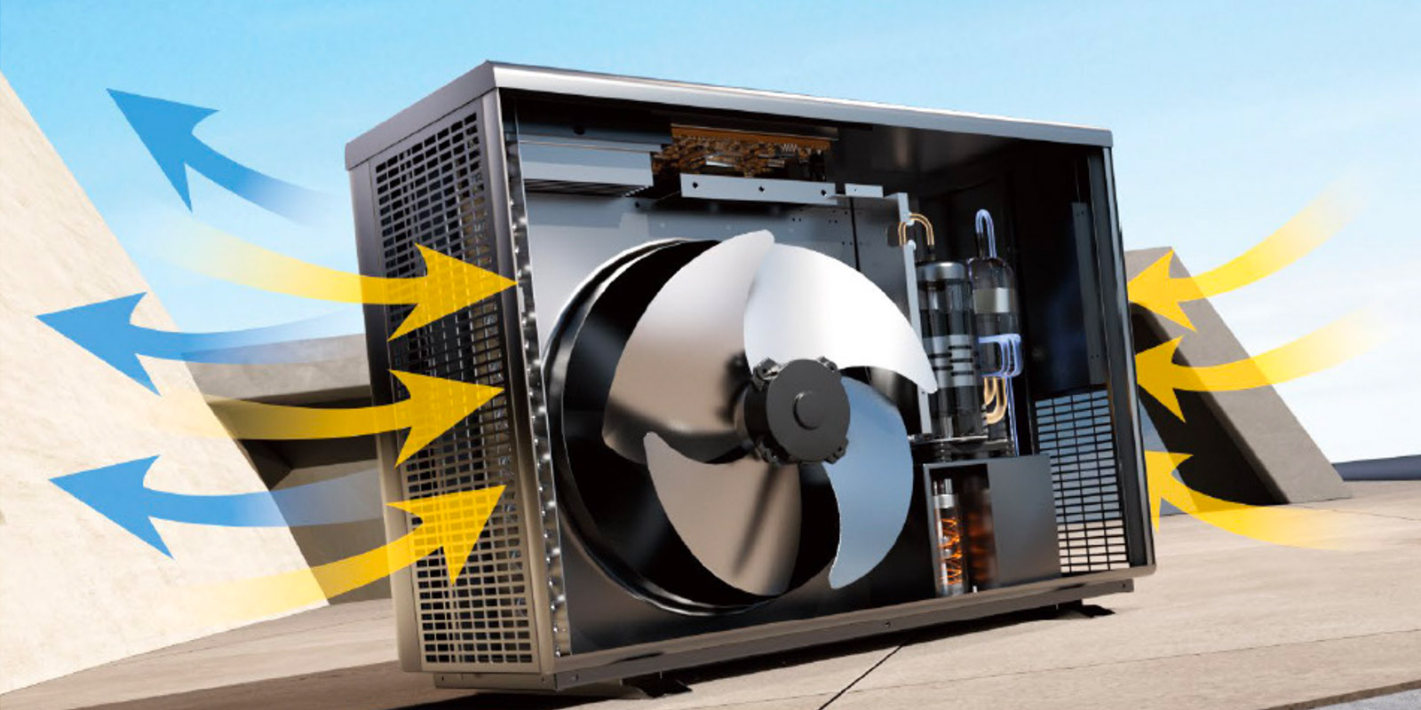 Bomba de calor inverter en funcionamiento