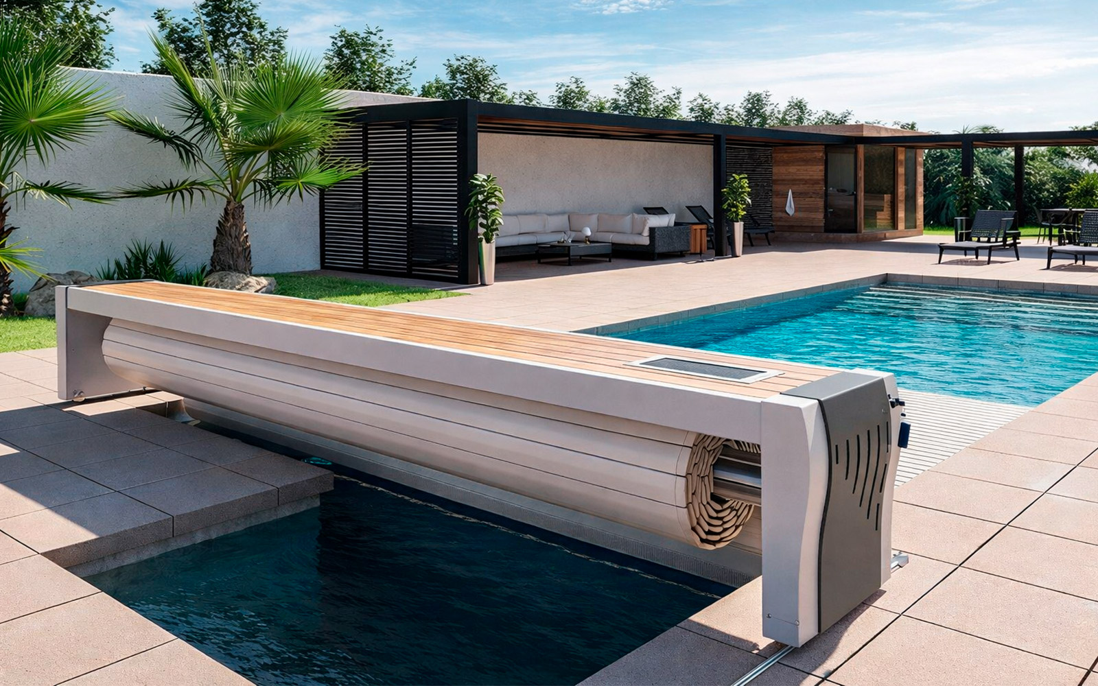 Cubierta automática de persiana para piscinas